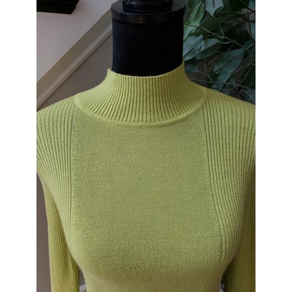 Arden B. Sweater Women's Size Small Green Striped Long Sleeve Mock Neck Pullover - Picture 5 of 9